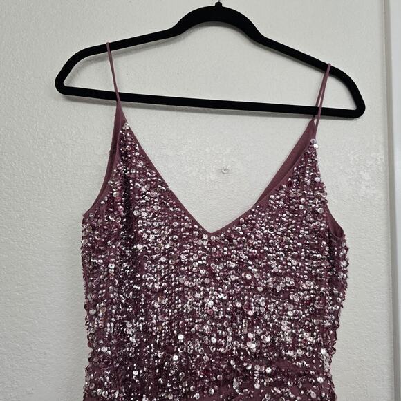 Asos Design  Embellished Maxi Drape Side Cami Dress Orchid Color  Size 6 Formal - Picture 14 of 14